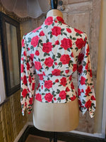 Load image into Gallery viewer, Vintage 1980s/90s Joliet Red Rose Print Blouse approx UK 12
