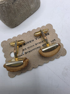 Vintage 1960s woot root gold tone classic cufflinks