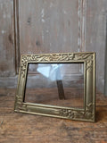Vintage Art Nouveau Brass Photograph Frame – Floral Relief Easel Back Picture Frame