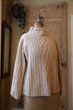 Load image into Gallery viewer, Vintage 1980s cream wool mix jumper - boat neck -  Neutral winter wear
