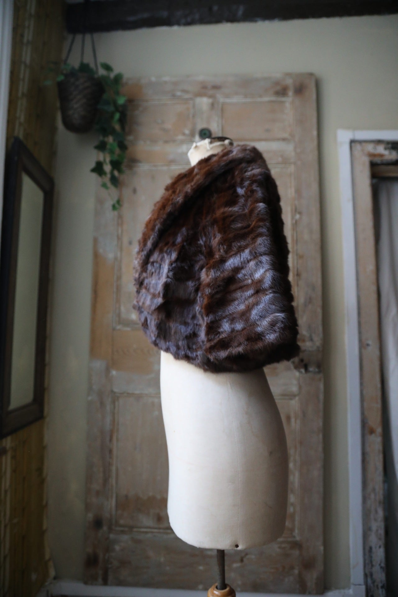 Vintage 1940s Mink Fur Coat – Dark Brown – Original Swing Cropped Evening Jacket