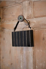 Load image into Gallery viewer, Vintage 1950s silk satin rhinestone evening bag - Party purse - mid century
