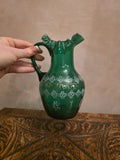 Antique vintage Victorian Emerald Green Glass Jug