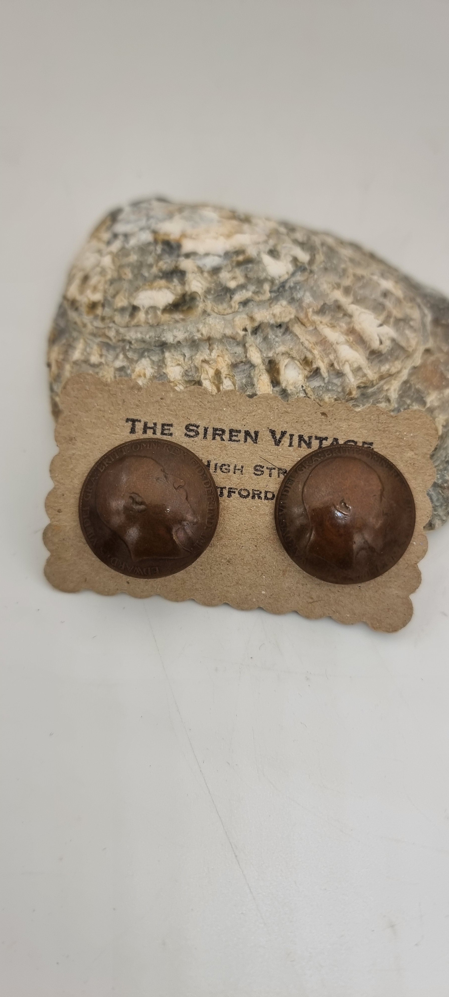 Vintage copper trench art earrings clip on earrings