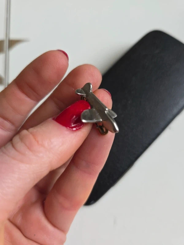 Vintage WW1 Trench Art Sweetheart Brooch – Aeroplane Pin