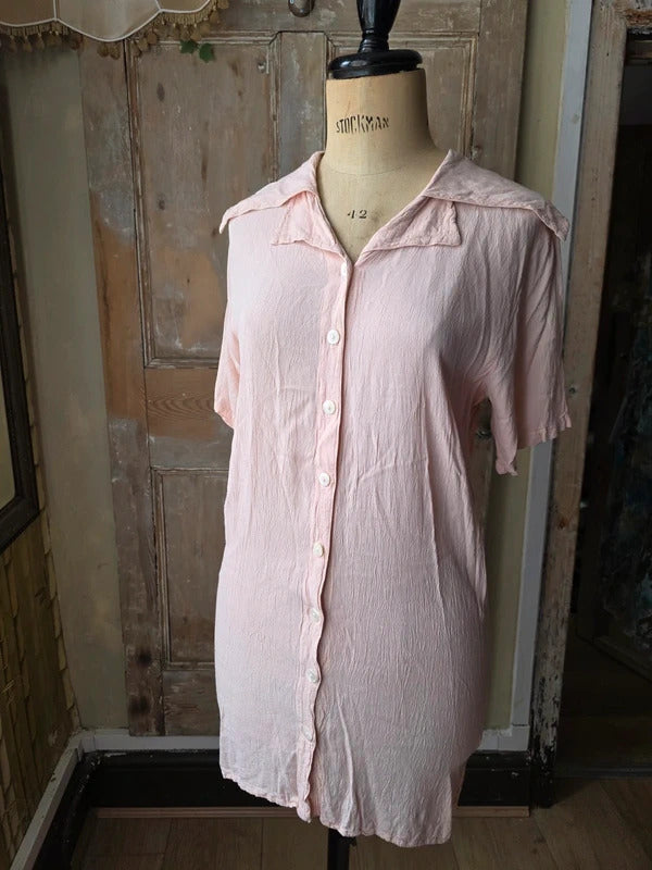 Vintage Ghost Pastel Pink Sailor Collar Blouse