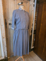 Load image into Gallery viewer, Vintage 1940s Clayburn Model London Dress – Drop Waist, Pleated Skirt, Button Front (UK 12–14)

