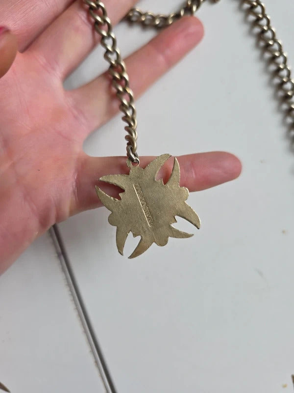 1950s–1960s Vintage Melfexa Silver Albert Chain with Ornate Pendant