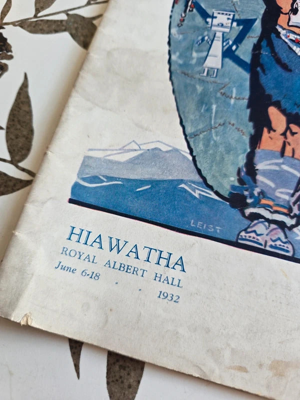 Vintage 1932 Hiawatha Royal Albert Hall Souvenir Programme Art Deco Cover
