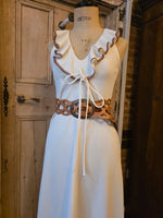 Load image into Gallery viewer, Vintage 1970s Cream Ruffle Maxi Dress UK8

