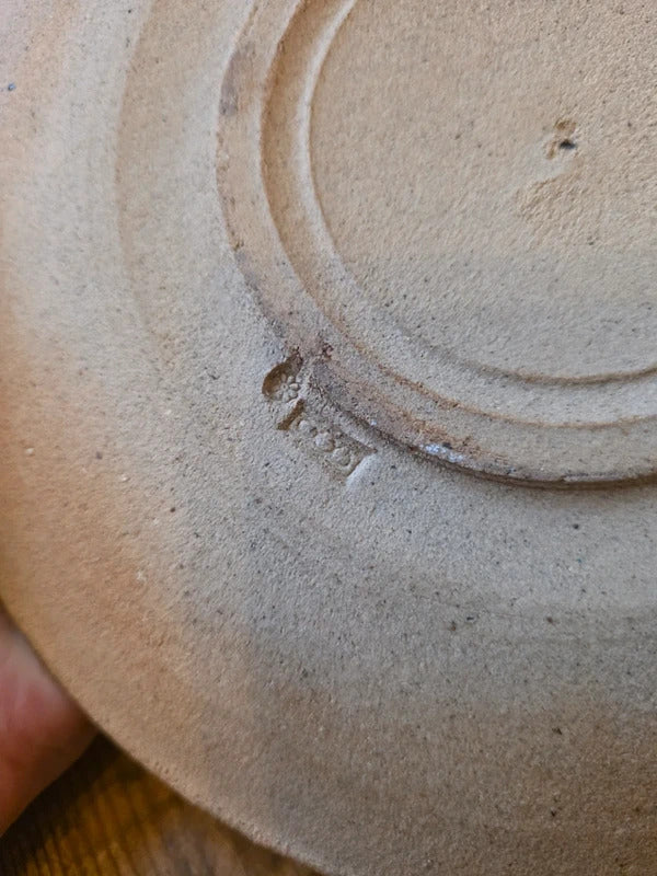 Vintage Studio Pottery by Paul Goddard | Large Hand Thrown Stoneware Wall Plate | 1989