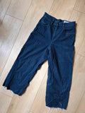Diesel Raw Denim Cropped Wide Leg Jeans | Dark Indigo | UK 12 | W28 L32