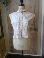 Load image into Gallery viewer, Vintage 1940s Embroidery Anglaise Cotton Blouse UK Size 12 by Clogmore
