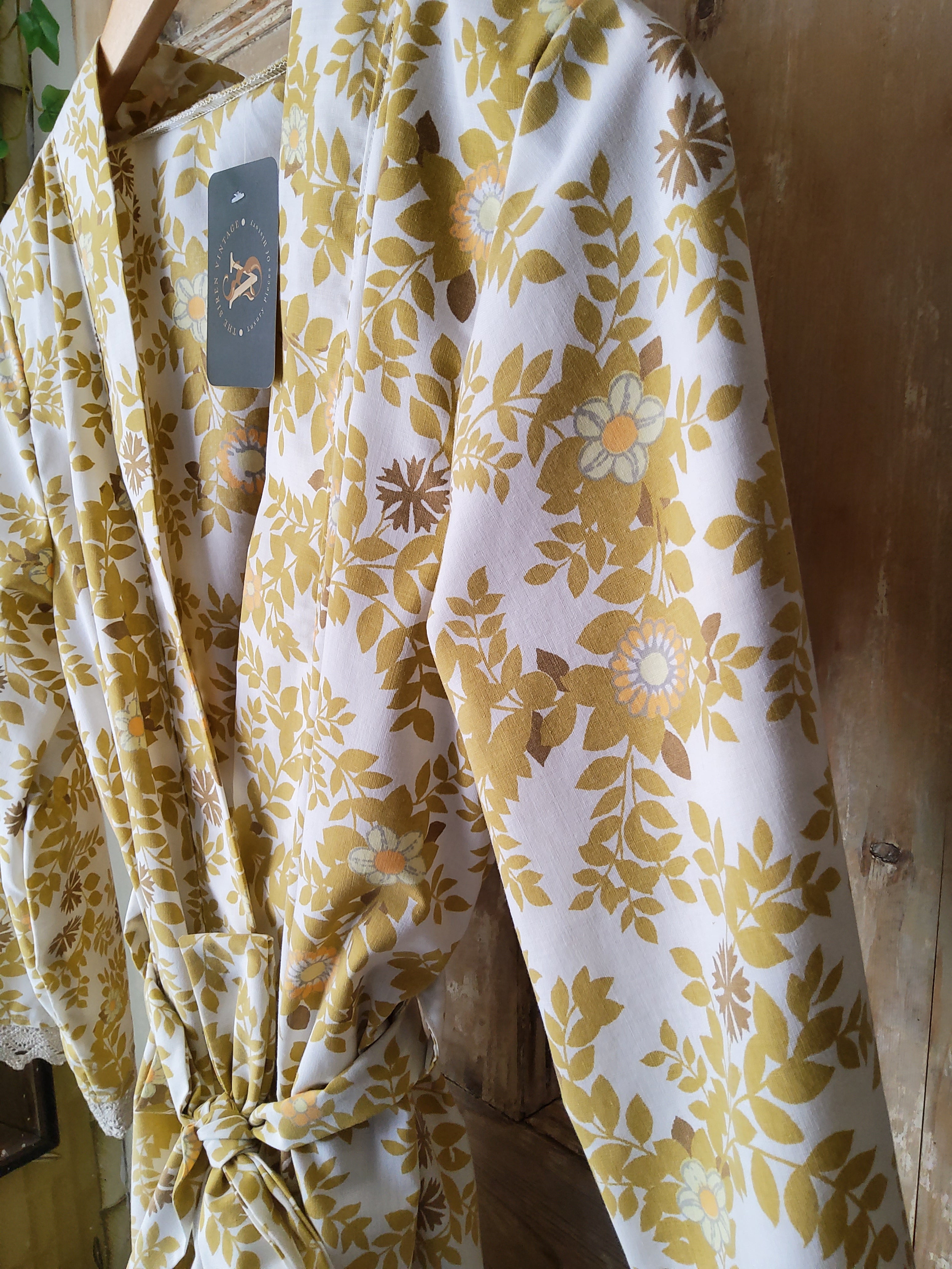 Vintage 1970s cotton kimono robe uk8-12