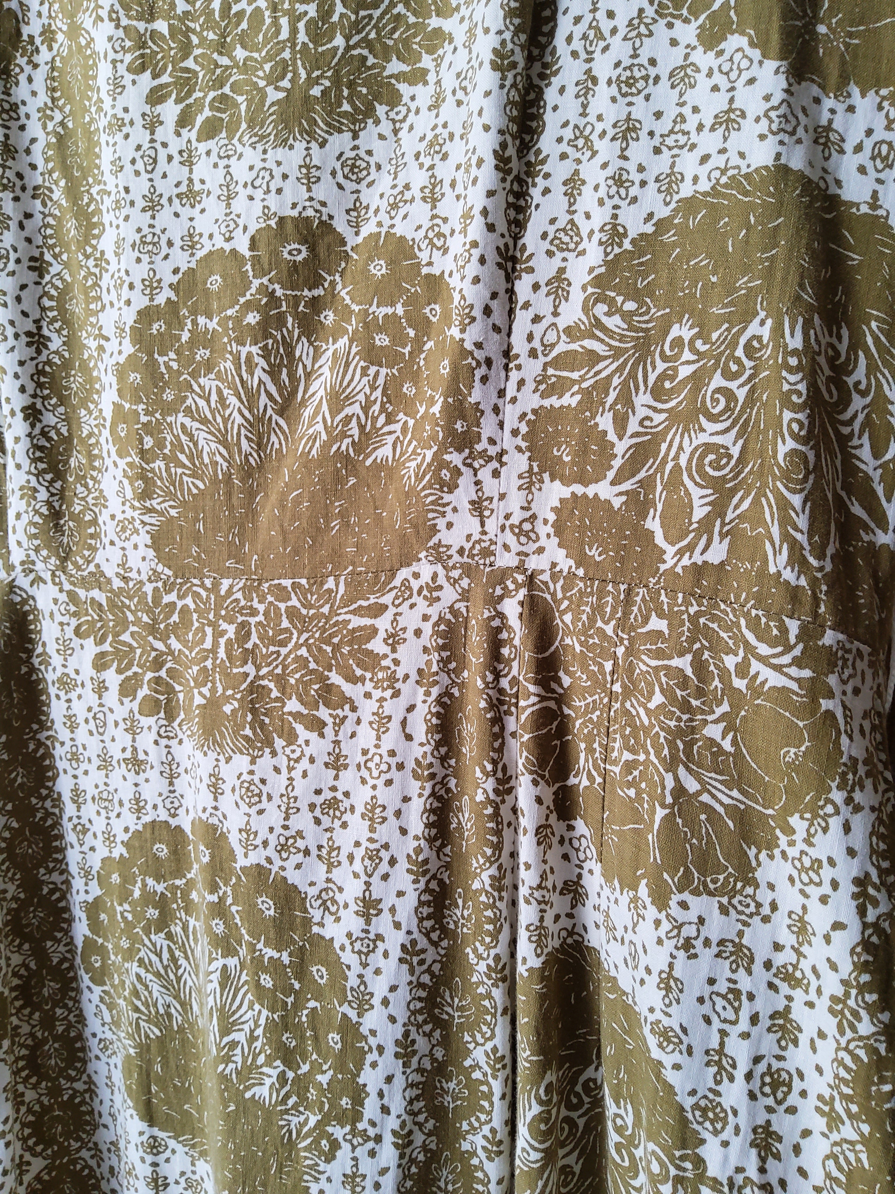 Vintage 1950s dress screen print original cotton uk12