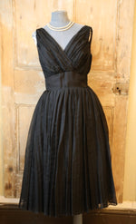Load image into Gallery viewer, Vintage 1950s Jean Allen original LBD fit and flare dress
