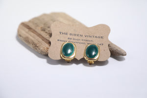 Vintage 1980s clip on earrings goldtone statement bold