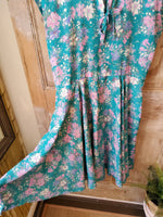 Load image into Gallery viewer, Vintage 1970s does 1950s floral fit and flare dress.
