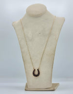 Load image into Gallery viewer, Antique gold necklace - Victorian horseshoe pendant - Garnet 9ct
