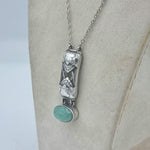 Load image into Gallery viewer, Art Nouveau Jewellery - Silver Necklace - Amazonite gemstone Pendant
