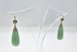 Antique Jade Earrings - Edwardian jewellery - 18ct gold