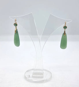 Antique Jade Earrings - Edwardian jewellery - 18ct gold