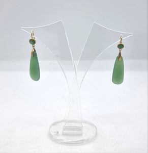 Antique Jade Earrings - Edwardian jewellery - 18ct gold