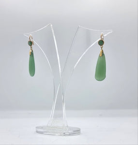 Antique Jade Earrings - Edwardian jewellery - 18ct gold