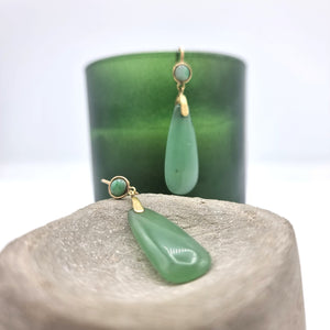 Antique Jade Earrings - Edwardian jewellery - 18ct gold