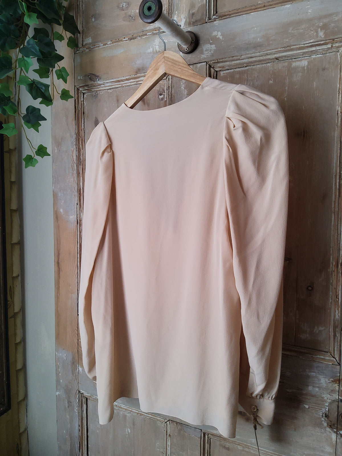 Designer Chloe Silk Blouse Cream V neck UK12