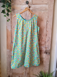 Vintage 1960s dress mini tunic cotton floral uk10