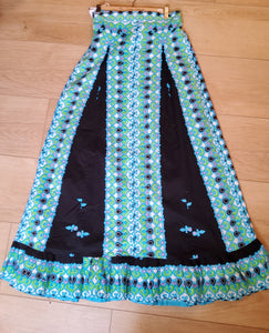 Vintage 1970s original cotton novelty maxi skirt.