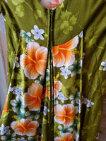 Load image into Gallery viewer, Vintage 1960s hawiian dress original cotton maxi UK8
