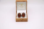 Load image into Gallery viewer, Vintage 1970s large silver and amber earrings stud backs
