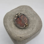 Load image into Gallery viewer, Victorian polished agate silver framed vintage brooch
