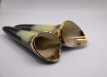 Load image into Gallery viewer, Vintage Carstens Tonnieshof Green Ombre Gilded Wall Pocket Vase West Germany
