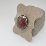 Load image into Gallery viewer, Victorian polished agate silver framed vintage brooch
