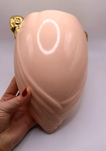 Vintage  1930s Crown Devon Art deco pale pink large Wall Sconce