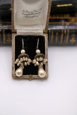 Load image into Gallery viewer, Antique Drop Earrings - Edwardian victorian jewellery - Chandelier earrings
