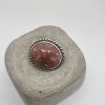 Load image into Gallery viewer, Victorian polished agate silver framed vintage brooch
