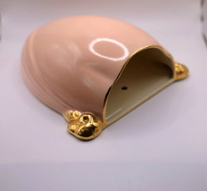 Vintage  1930s Crown Devon Art deco pale pink large Wall Sconce