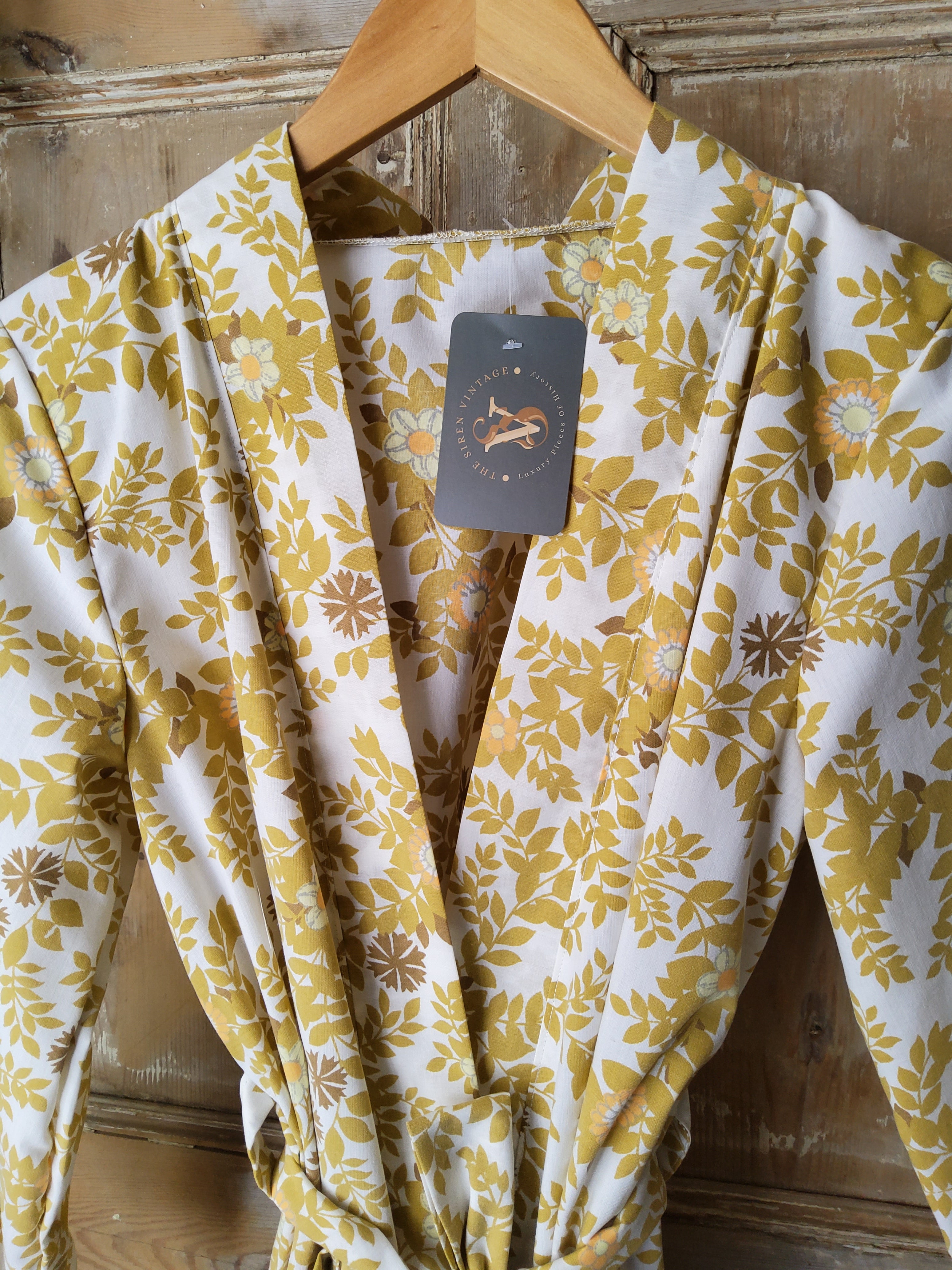 Vintage 1970s cotton kimono robe uk8-12