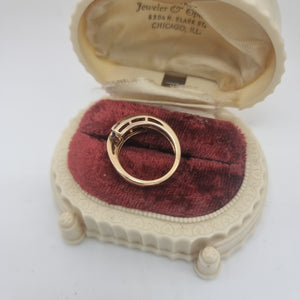 Vintage Aquamarine diamond gold plated silver ring