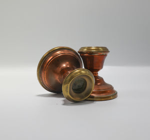 Vintage 1920s copper brass arts and crafts candlesticks holder