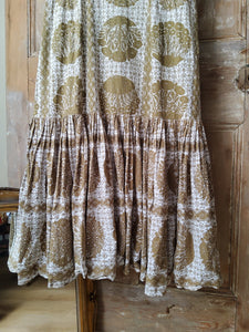 Vintage 1950s dress screen print original cotton uk12