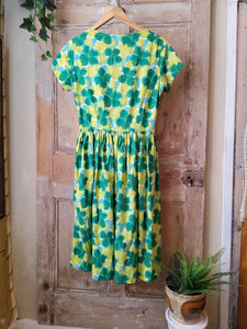 Vintage 1950s abstract batik dress original cotton uk8