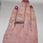 Load image into Gallery viewer, Vintage 1920s Garnet Sterling silver scroll ring
