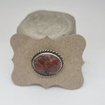 Load image into Gallery viewer, Victorian polished agate silver framed vintage brooch
