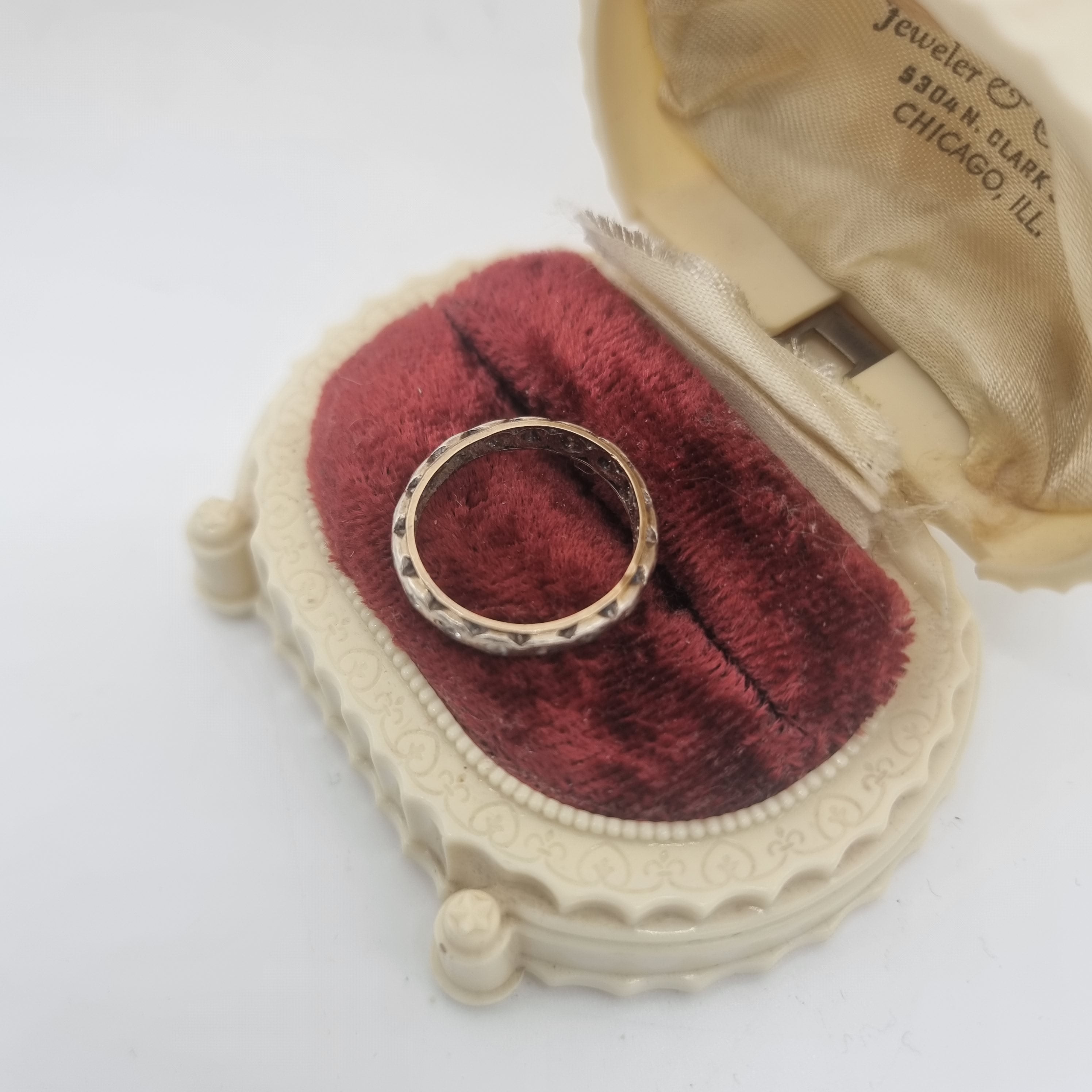 Vintage 9ct gold Diamond and silver eternity ring