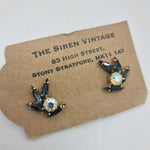 Load image into Gallery viewer, Vintage 1950s Mid-Century Clip On Rhinestone Earrings
